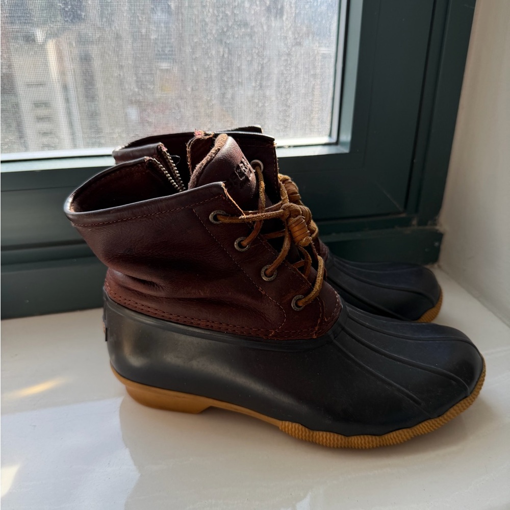 Sperry Dark Brown and Black Duck Boots